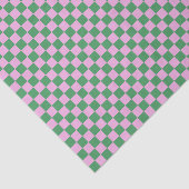 Papier Mousseline Cute Fun Modern Checkerboard Pink Green Geometric (Détail)
