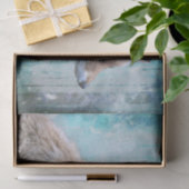 Papier Mousseline Cute Furry Fox sur Blue Grunge Arrière - plan (Cadeau)