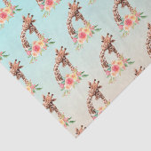 Papier Mousseline Cute Giraffe Aquarelle Maman & Bébé (Détail)