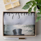 Papier Mousseline Cute Gorgeous Snowman Frosted Landscape Forest (Cadeau)