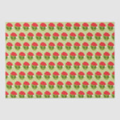 Papier Mousseline Cute Green Alien in Santa Hat Pattern (Recto)