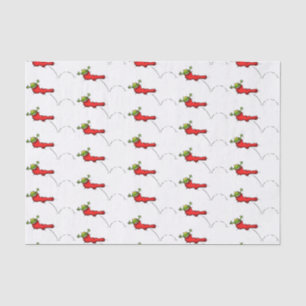 Papier Mousseline Cute grenouille dans une chaussette rouge saut de