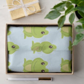 Papier Mousseline Cute grenouille verte sur bleu (Cadeau)