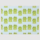 Papier Mousseline Cute grenouille verte sur bleu (Recto)