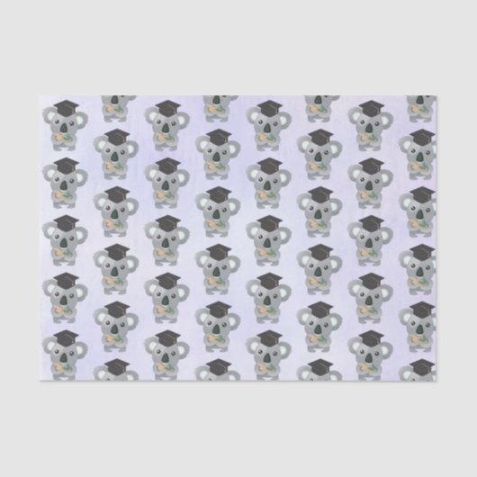Papier Mousseline Cute Grey Koala dans une casquette noire (Recto)