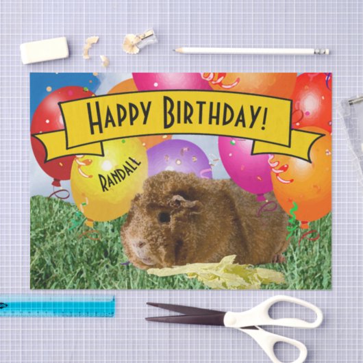 Papier Mousseline Cute Guinea Pig Photo Enfants Ballons d'anniversai (Artisanat)