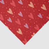 Papier Mousseline Cute Hearts and dots Valentines Pattern (Détail)