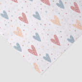 Papier Mousseline Cute Hearts and dots Valentines Pattern (Détail)