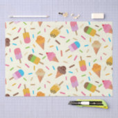 Papier Mousseline Cute Ice Cream cônes et Popsicles Motif (Artisanat)