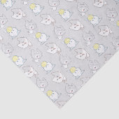 Papier Mousseline Cute Kawaii Chat Motif gris Motif jaune (Détail)