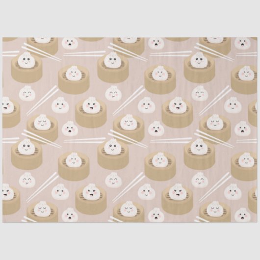 Papier Mousseline Cute Kawaii Dumplings Baguettes en vapeur (Recto)