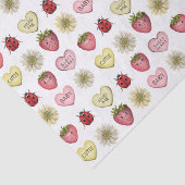 Papier Mousseline Cute Kawaii Motif de la Saint Valentin fraise (Détail)