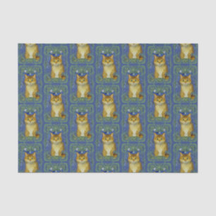 Papier Mousseline Cute Kitten au style Art Nouveau Vintage