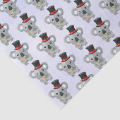 Papier Mousseline Cute Koala dans un chapeau noir (Détail)