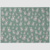 Papier Mousseline Cute Koala Eucalyptus Motif vert (Recto)