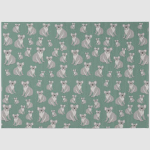 Papier Mousseline Cute Koala Eucalyptus Motif vert