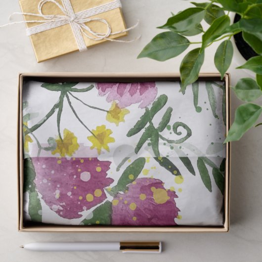 Papier Mousseline Cute lapin en fleurs d'aquarelle (Cadeau)