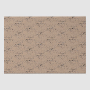 Papier Mousseline Cute lapin lapin Motif d'encre Tan Brown Kraft