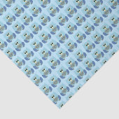 Papier Mousseline Cute Light Blue Owl Pattern (Détail)
