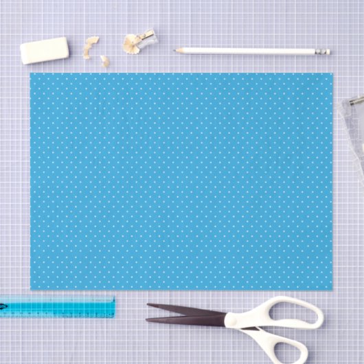 Papier Mousseline Cute Light Blue Polka Dot Pattern (Artisanat)