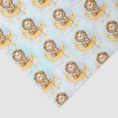 Papier Mousseline Cute Lion Pêche sur l'aquarelle de la lune (Détail)