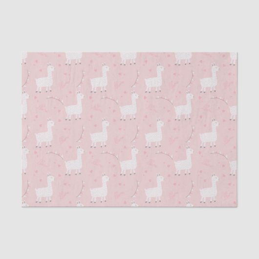 Papier Mousseline Cute llama seamless (Recto)
