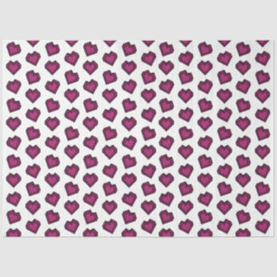 Papier Mousseline Cute Magenta Dark Rose Gemstone motif de coeur