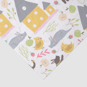 Papier Mousseline Cute Maison Jaune Baby shower aux chiots (Détail)