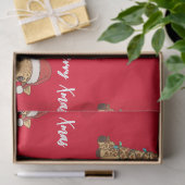 Papier Mousseline Cute merry giraffe Christmas tree zoo safari Xmas  (Cadeau)