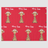 Papier Mousseline Cute merry giraffe Christmas tree zoo safari Xmas  (Recto)