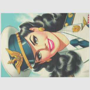 Papier Mousseline Cute Militaire Uniforme Pin-up