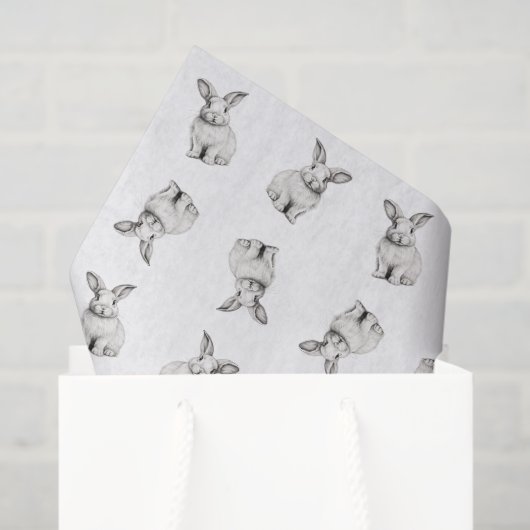Papier Mousseline Cute Motif Bunny (Sac cadeau)