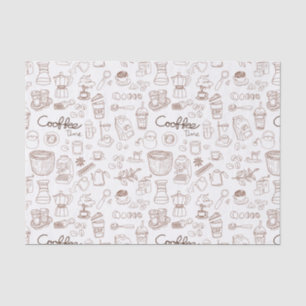 Papier Mousseline Cute Motif café