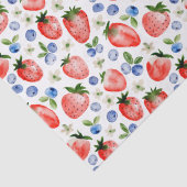 Papier Mousseline Cute Motif de fraise et bleuets (Détail)
