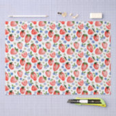 Papier Mousseline Cute Motif de fraise et bleuets (Artisanat)