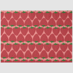 Papier Mousseline Cute Motif de fraise rétro en rouge et rose