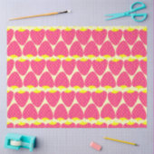 Papier Mousseline Cute Motif fraise rétro en rose vif (Artisanat)