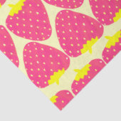 Papier Mousseline Cute Motif fraise rétro en rose vif (Détail)