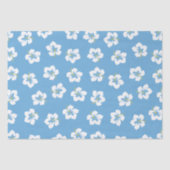 Papier Mousseline Cute Motif Simple Bleu Chic Floral (Recto)