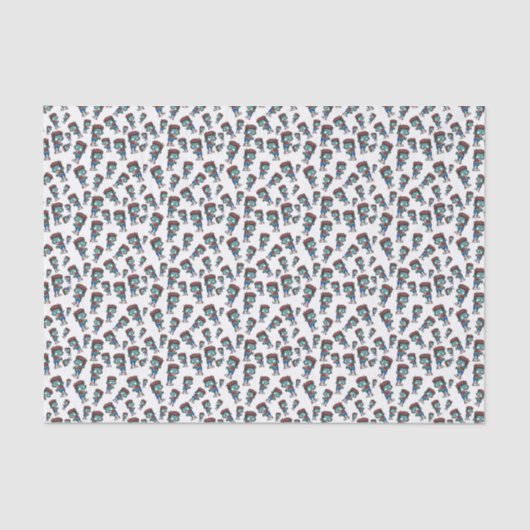 Papier Mousseline Cute Motif Zombie Undead Cool Déplaisant (Recto)