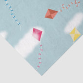 Papier Mousseline Cute Multicolore Flying Kites Motif pour enfants (Détail)