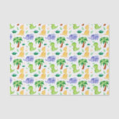 Papier Mousseline Cute Neon Aquarelle Dinosaur Motif (Recto)