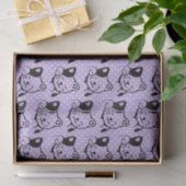 Papier Mousseline Cute noir et blanc Kitty Chat Waving Bonjour (Cadeau)