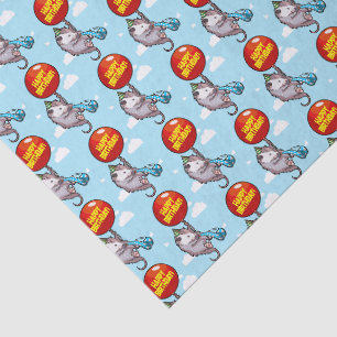 Papier Mousseline Cute Opossum Joyeux Anniversaire! Ajoutez Votre Te