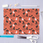 Papier Mousseline Cute Orange Citrouille Ghost Motif Halloween (Artisanat)