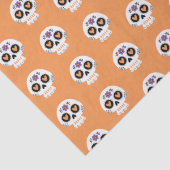 Papier Mousseline Cute orange Halloween Crâne à sucre (Détail)