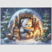 Papier Mousseline Cute Ours Polaire Lecture par bougie Découpage (Recto)