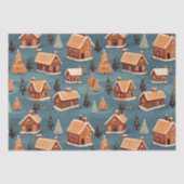 Papier Mousseline Cute pain d'épices Maisons et arbres (Recto)