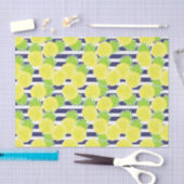 Papier Mousseline Cute Palm Beach Rugby Stripes et Lemons (Artisanat)