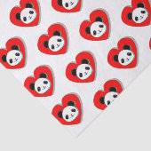 Papier Mousseline Cute Panda Bear Dans Le Coeur Rouge (Détail)